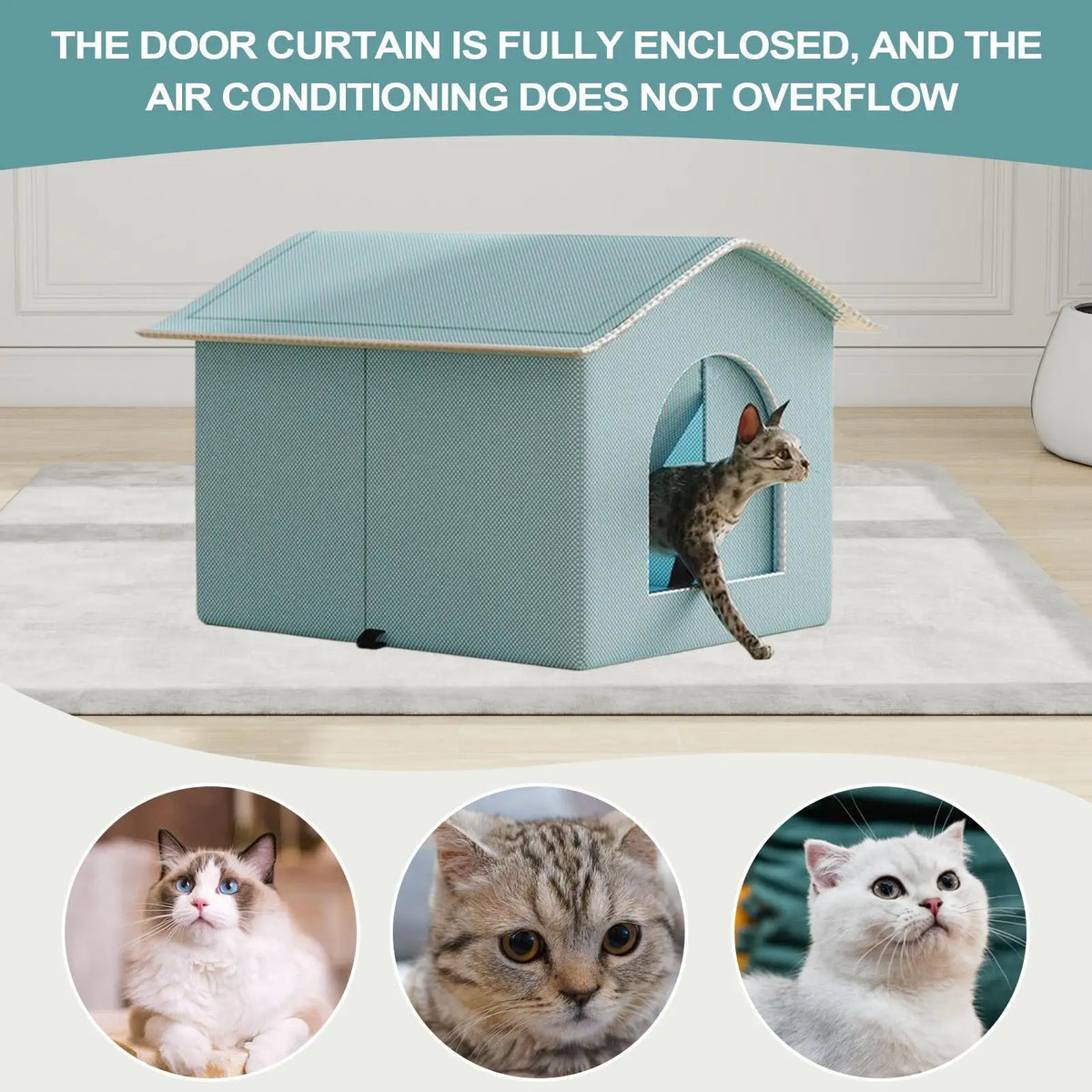 Cooling Cat House – Enclosed All-Season Pet Nest | S & M Sizes Cat Cooling House Axl