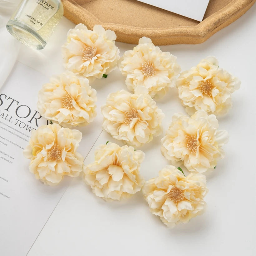 Silk Peony Artificial Flower Heads 10/30 Pcs – Wedding & Home Décor Artificial Flower Heads Axl color 6 10pieces