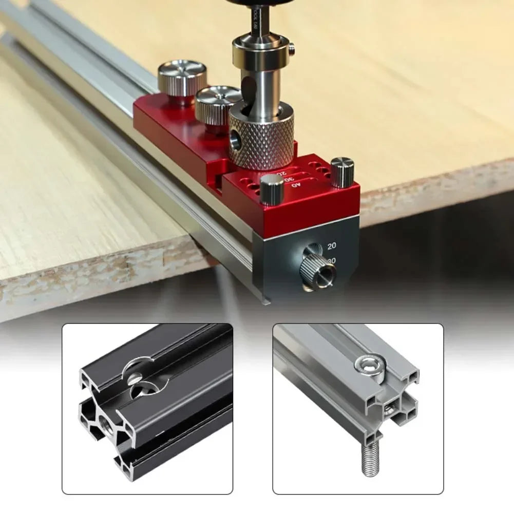 Aluminum Profile Hinge Jig Kit – Hole Drilling Guide Locator Drilling Jig Kit Axl