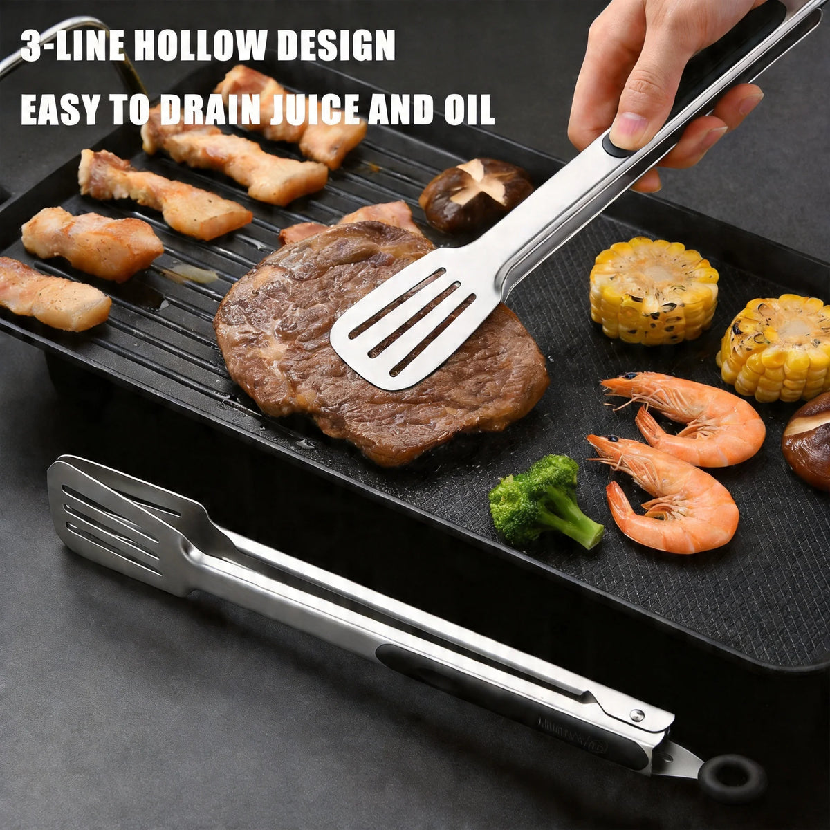 Stainless Steel Kitchen Tongs Set – BBQ, Baking & Grilling Kitchen Tongs Set Axl