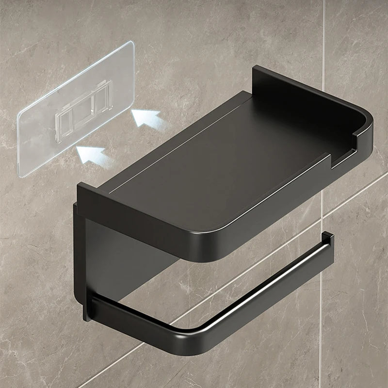 Wall-Mount Plastic Toilet Paper Holder & Storage Rack Bathroom Storage Rack Axl