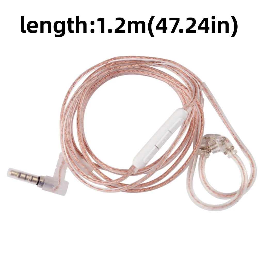KZ 2PIN 3.5mm Upgrade Earphone Cable with Mic – 120cm Earphone Upgrade Cable Axl