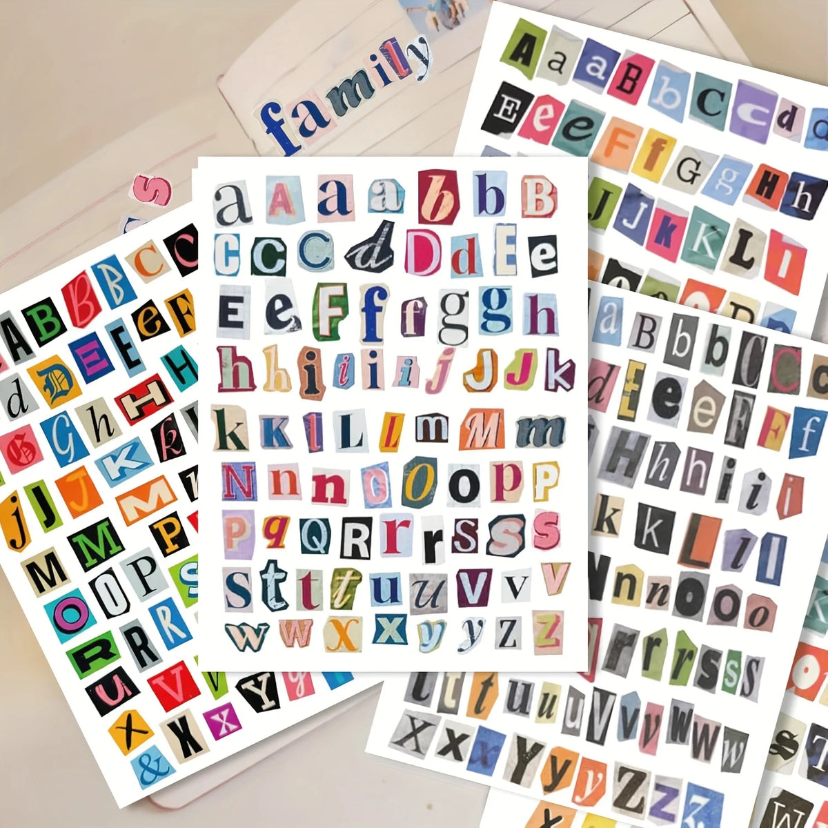 Vintage Magazine Letter Stickers – 8/12 Sheets Scrapbook Alphabet Scrapbook Letter Stickers Axl