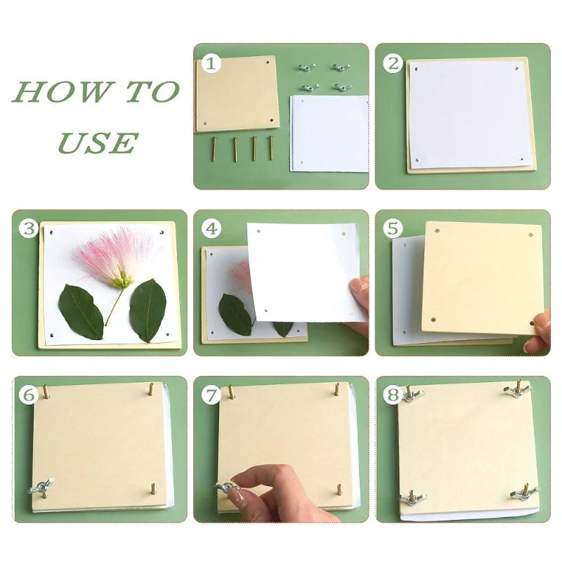 Wooden Flower Press Kit – DIY Botanical Specimen Craft Tool Flower Press Kit Axl
