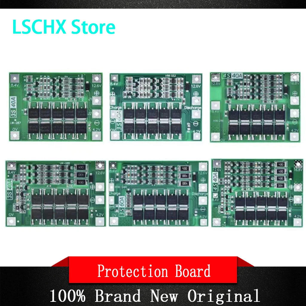 3S 4S 40A 60A Li-ion BMS Protection Board for Drill & Motor Battery Protection Board Axl 4S 40A Balance