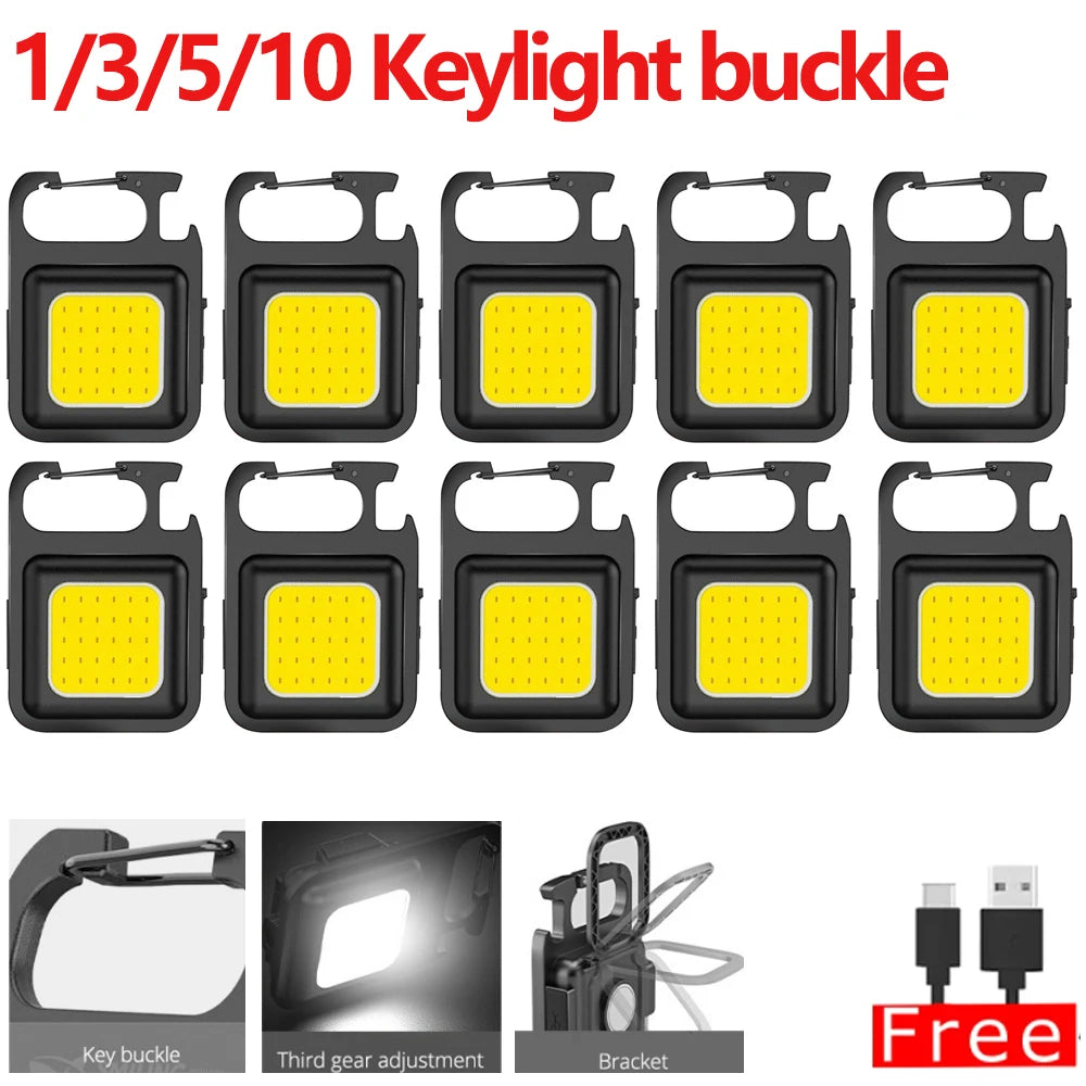 Portable COB Keychain Flashlight – 4 Modes, Magnet, USB Rechargeable COB Keychain Flashlight Axl