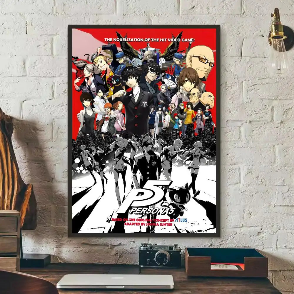 Persona 5 Removable Wall Poster Sticker – Gaming Room Decor Wall Poster Sticker Axl Black4 30X40cmNoframe