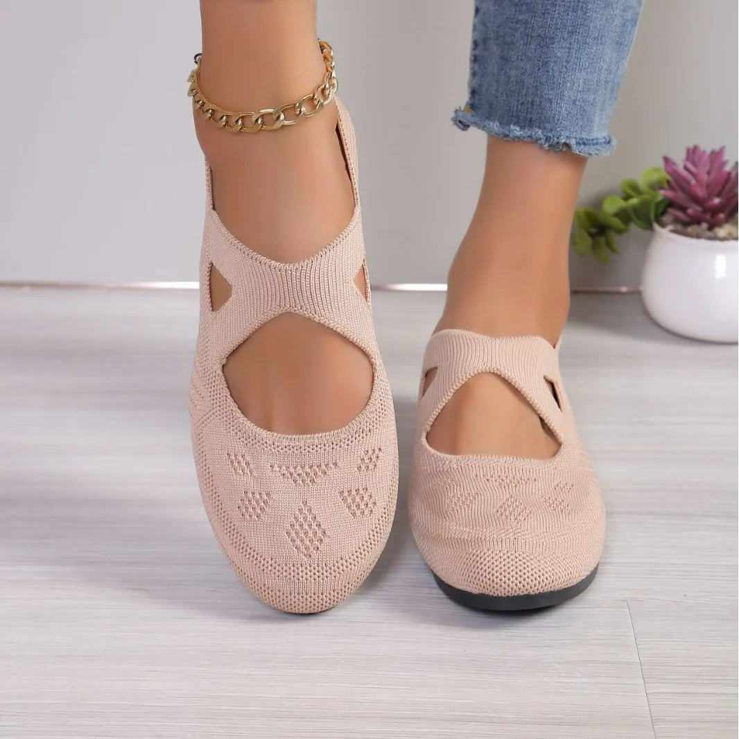 YBQJOO Women's Breathable Slip-On Flats – Lightweight Casual Shoes Women's Flat Shoes Axl apricot 37