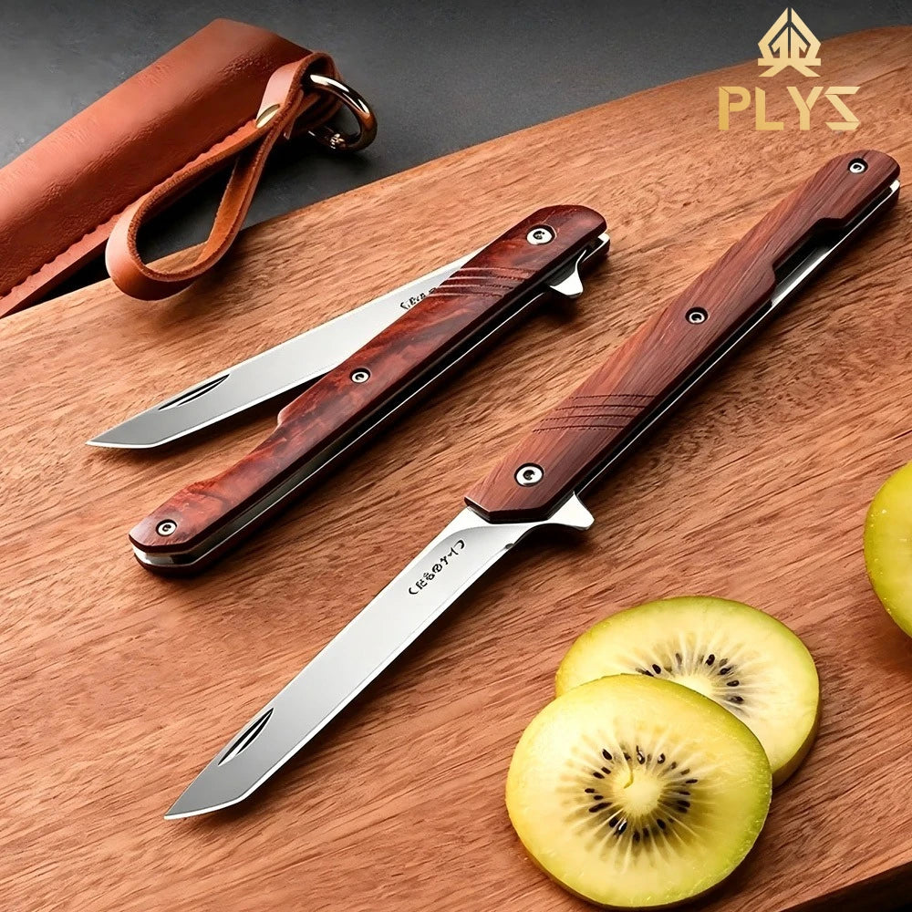 PLYS Folding Stainless Steel Utility Knife – Fruit & Kitchen Folding Kitchen Knife Axl