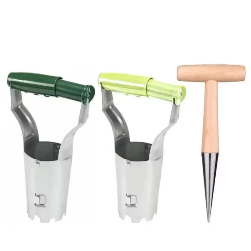Wood Handle Seedling Planter & Hole Drill Garden Tool Seedling Planting Tool Axl
