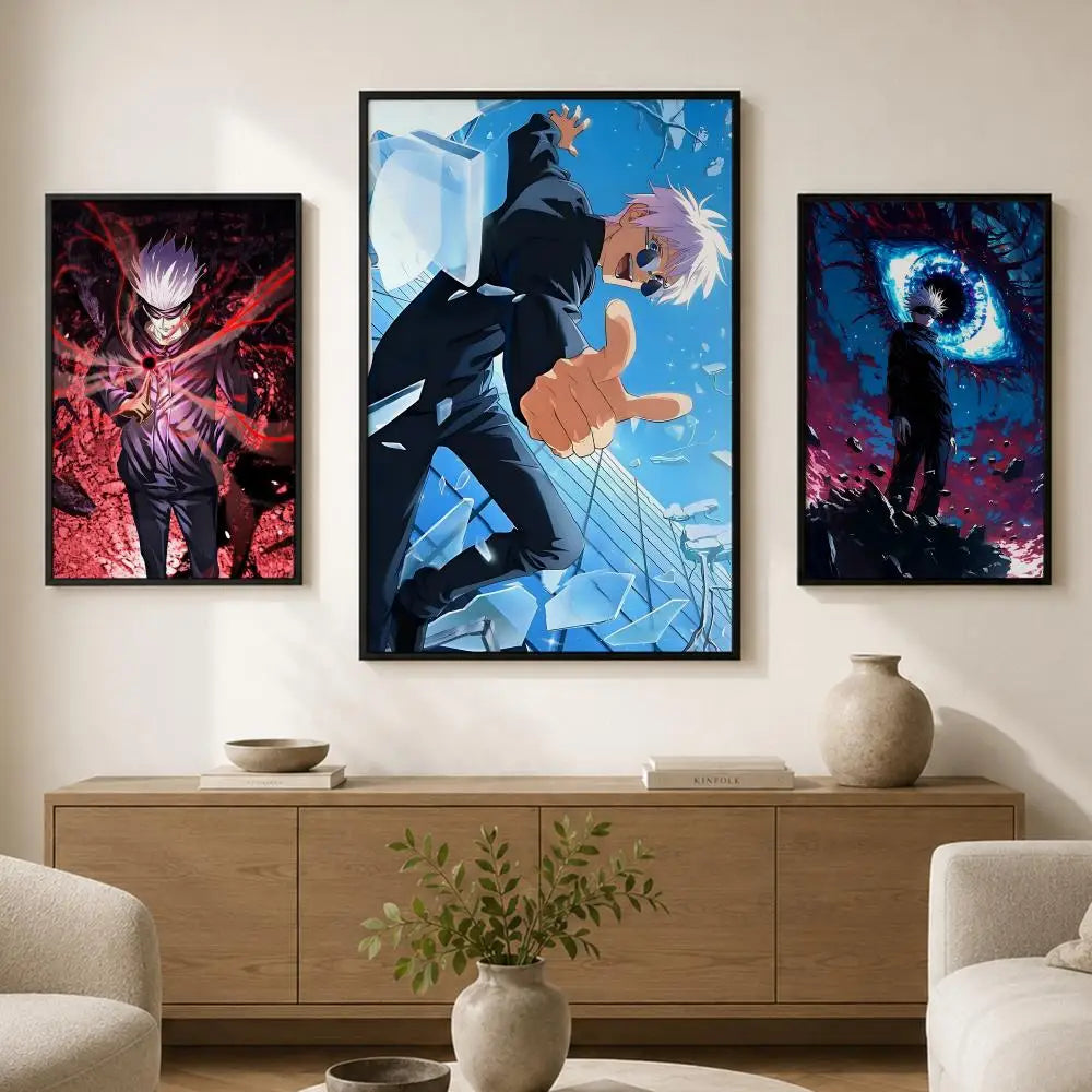 Gojo Satoru Anime Poster – Self-Adhesive Waterproof Wall Art Anime Wall Poster Axl