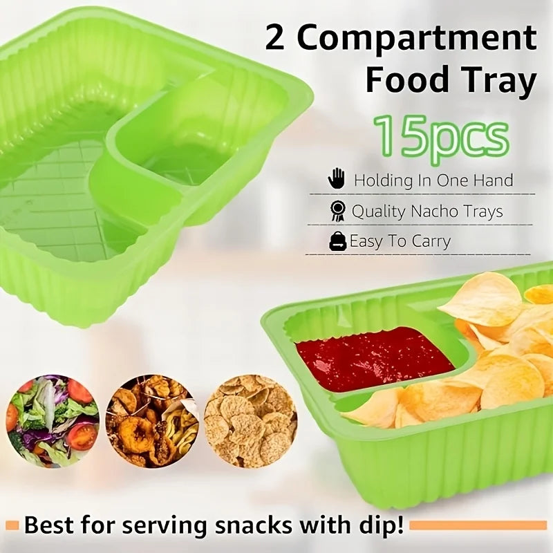 Nacho Trays – Snack Containers for Movie Nights & Parties Snack Serving Tray Axl Green-15pcs