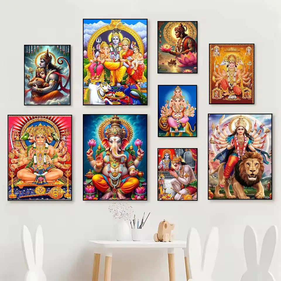 Lord Hanuman HD Poster – Self-Adhesive Waterproof Wall Décor Religious Wall Poster Axl
