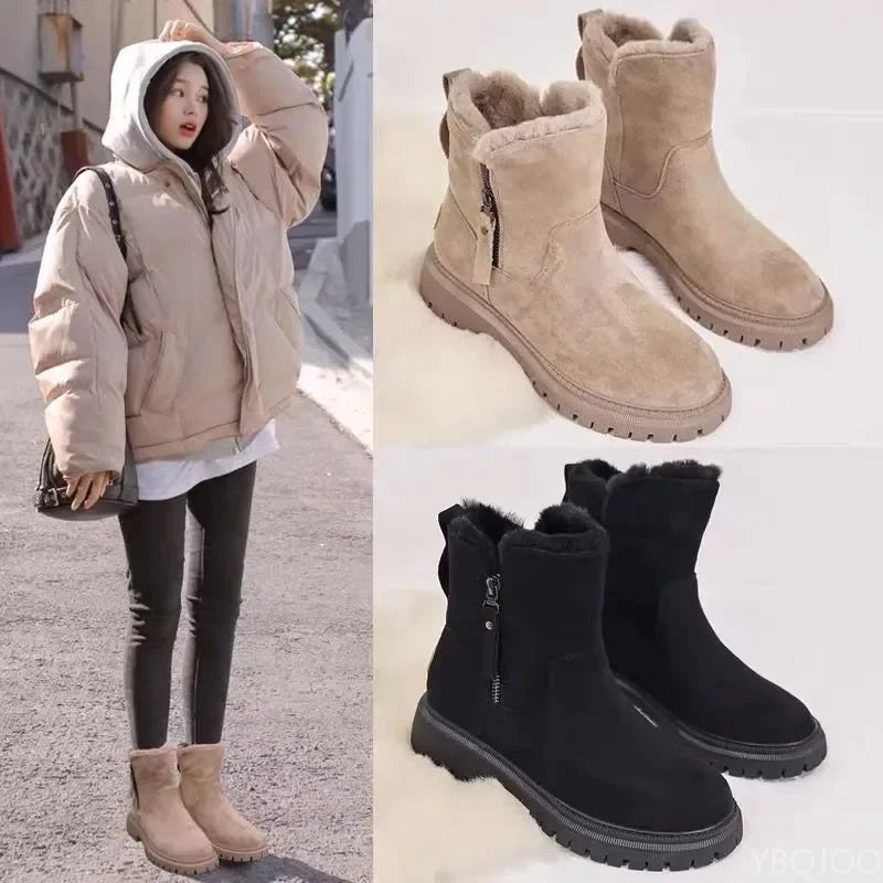 YBQJOO Women's Winter Snow Boots – Warm Anti-Slip Ankle Boot Women's Snow Boots Axl