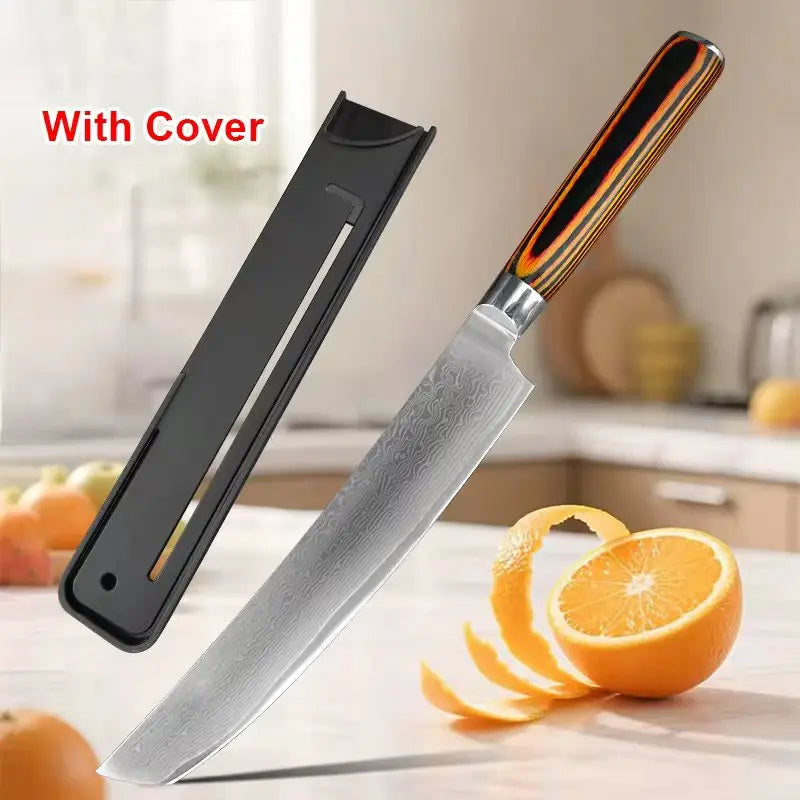 67-Layer Damascus Steel Chef Knife – Wood Handle | InLeung Damascus Chef Knife Axl