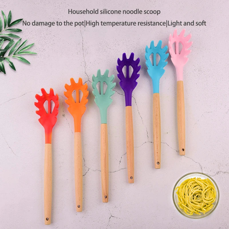 Silicone Pasta Scoop & Noodle Serving Spoon | Kitchen Strainer Pasta Serving Utensil Axl