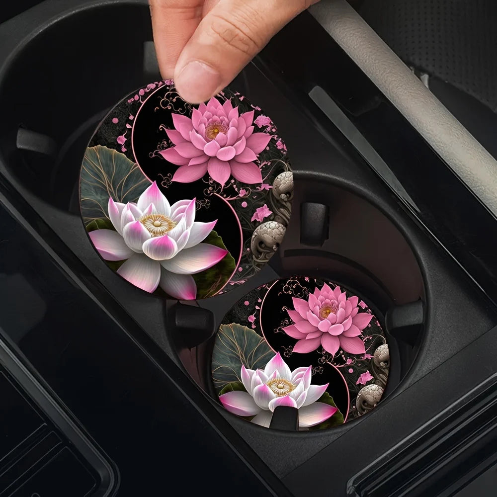 Lotus EVA Absorbent Coasters – Car, Home & Office Use Absorbent Coaster Set Axl
