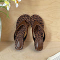 Women's Leopard Print Wedge Flip Flops – Clip Toe Summer Slides Wedge Flip Flops Axl Coffee 39