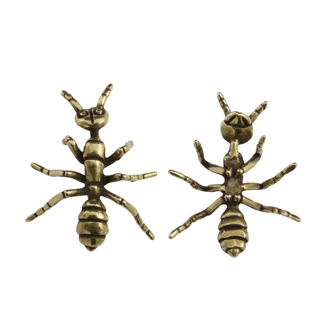 Brass Ant Figurines – Miniature Copper Insect Desk Ornament Miniature Figurine Axl