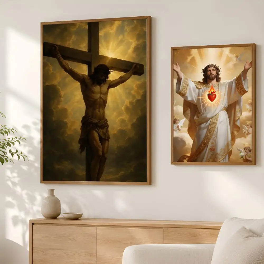 Jesus Religious Self-Stick Wall Art Poster – Waterproof Decor Religious Wall Poster Axl