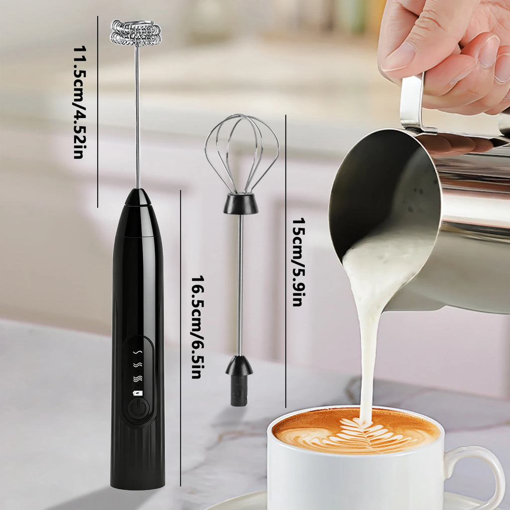 Handheld Milk Frother – 2/3 Whisks, Rechargeable Foam Maker Handheld Milk Frother Axl