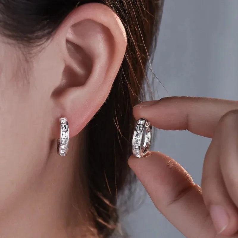 925 Sterling Silver Zircon Circle Stud Earrings | Gift for Her Stud Earrings Axl