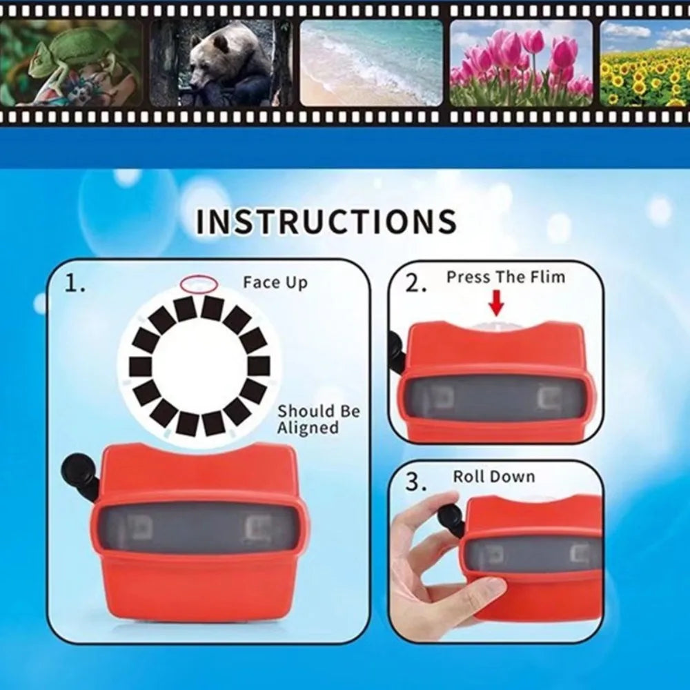 3D View-Master Unicorn Mini Theater Luminous Toy for Kids 3D Viewer Toy Axl