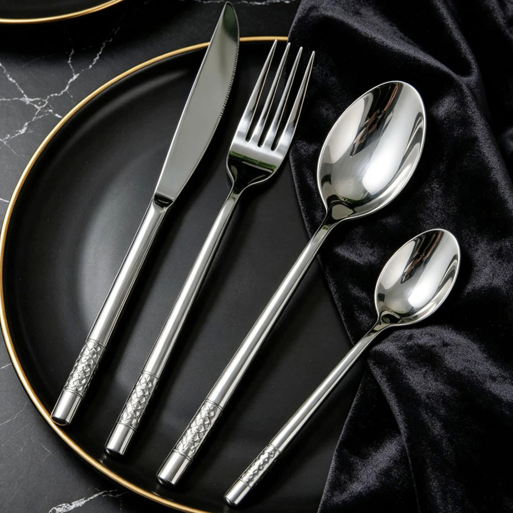 Stainless Steel Flatware Set – Steak Knife, Fork & Spoon Flatware Set Axl