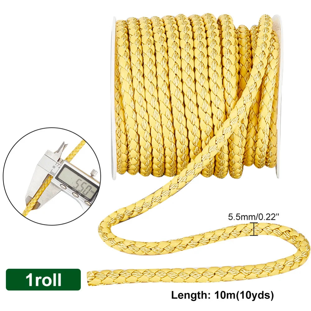 10 Yards Red Braided Leather Cord 5.5mm – DIY Jewelry Rope Leather Craft Cord Axl AECH04-07903