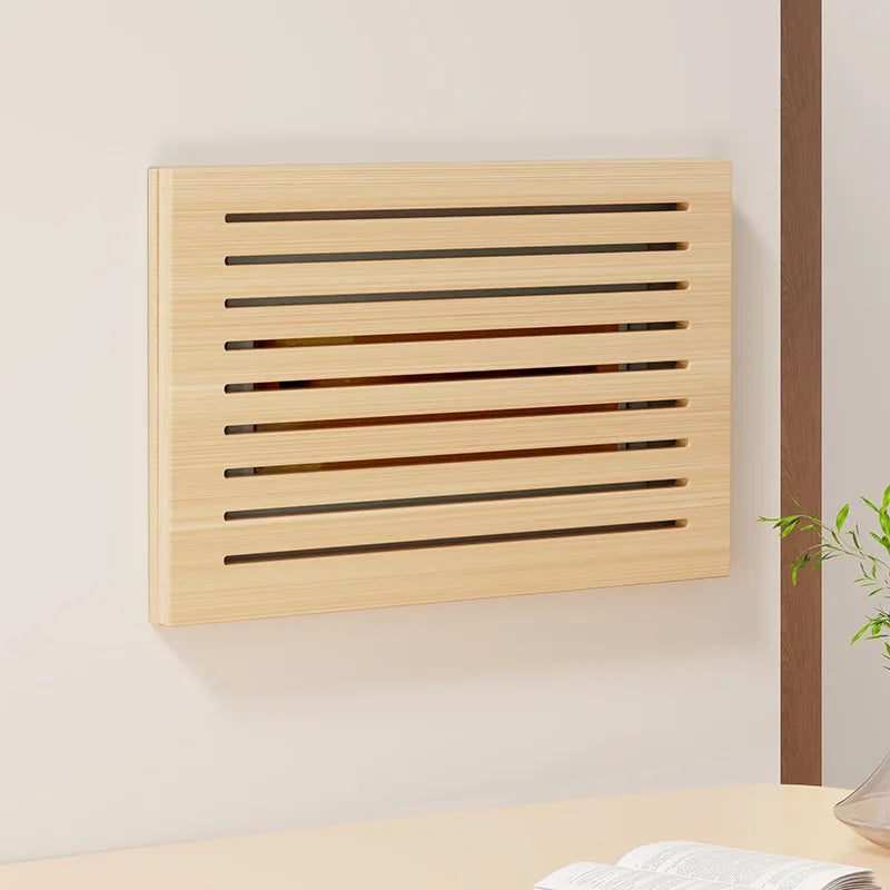 Wood Wall Art Meter Box Cover Panel – Modern Home Decor Decorative Wall Panel Axl 40X30CM Log-Louver Shaped