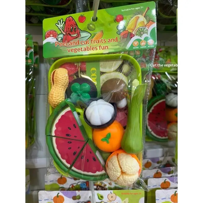 Kids Fruit & Vegetable Cutting Toy – Pretend Play Kitchen Set Pretend Play Kitchen Set Axl onesize A7