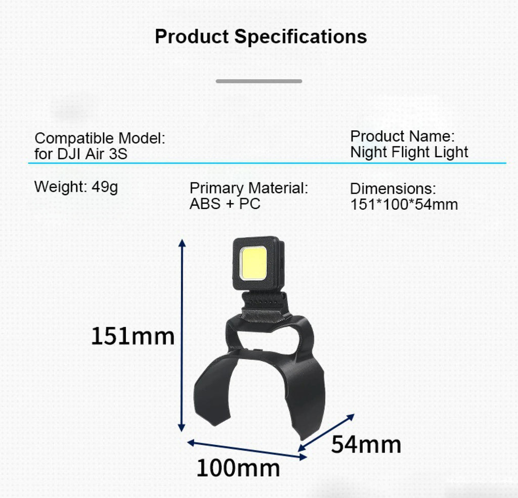 DJI Air 3S LED Navigation Light & Gimbal Guard – 3 Modes Drone Accessory Axl