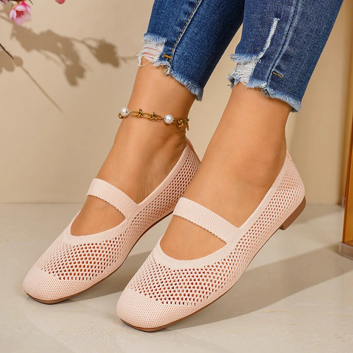 Women's Slip-On Flat Loafers – Hollow Out Air Mesh Casual Shoes Women's Flat Loafers Axl