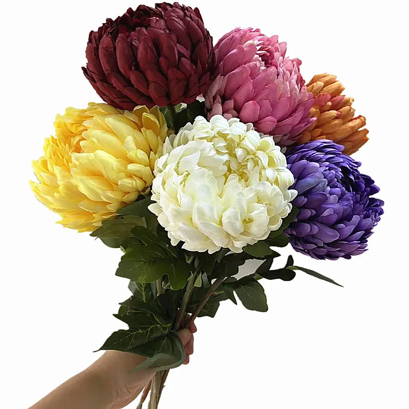 Silk Pineapple Chrysanthemum Long Stem Artificial Flower Artificial Flower Axl