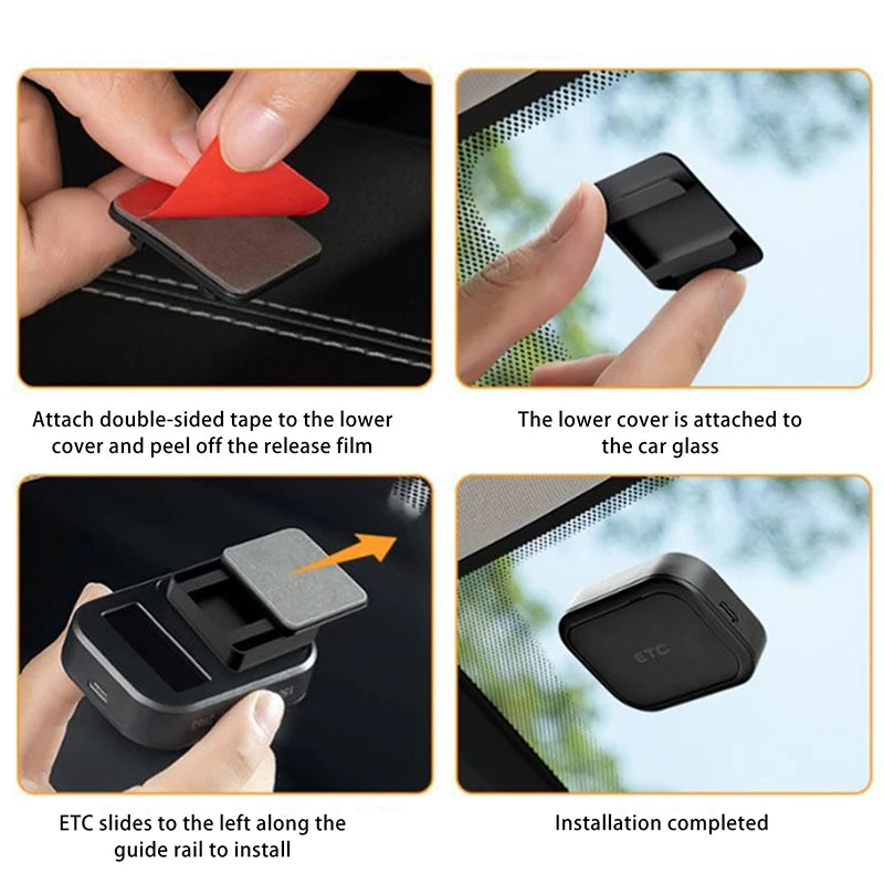 Compact Car Toll Pass Holder – Adhesive Windshield ETC Bracket Windshield Mount Bracket Axl