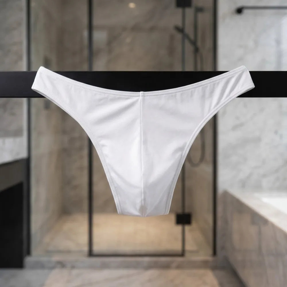 Men's Ice Silk Thong Underwear – Soft Low-Rise Nylon Briefs Men's Thong Underwear Axl