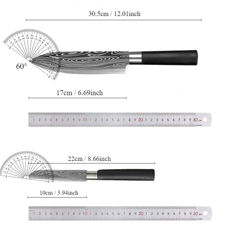 Damascus Pattern Chef Knife – Sharp Stainless Steel Kitchen Blade Chef Kitchen Knife Axl