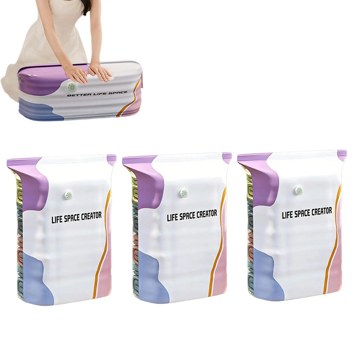 No-Pump Vacuum Storage Bags – Large Space Saver 3 Pack Vacuum Storage Bags Axl