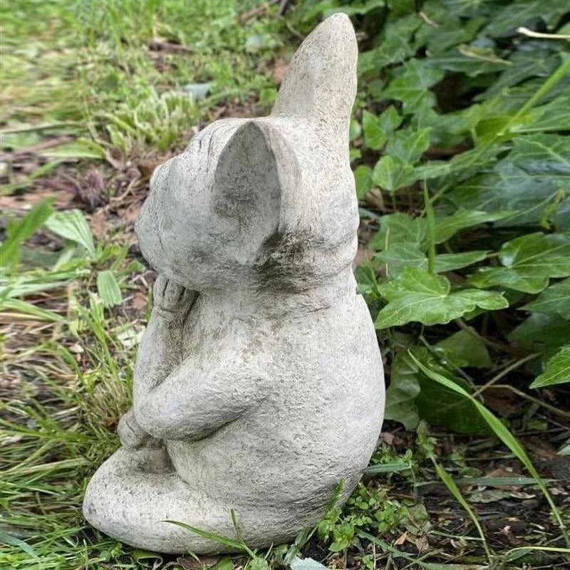 Zen French Bulldog Yoga Pose Resin Statue | Garden Figurine Garden Resin Figurine Axl