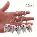 10-Pack Cute Tooth Keychains – Novelty Dental Gift Set Novelty Keychain Set Axl 10pcs