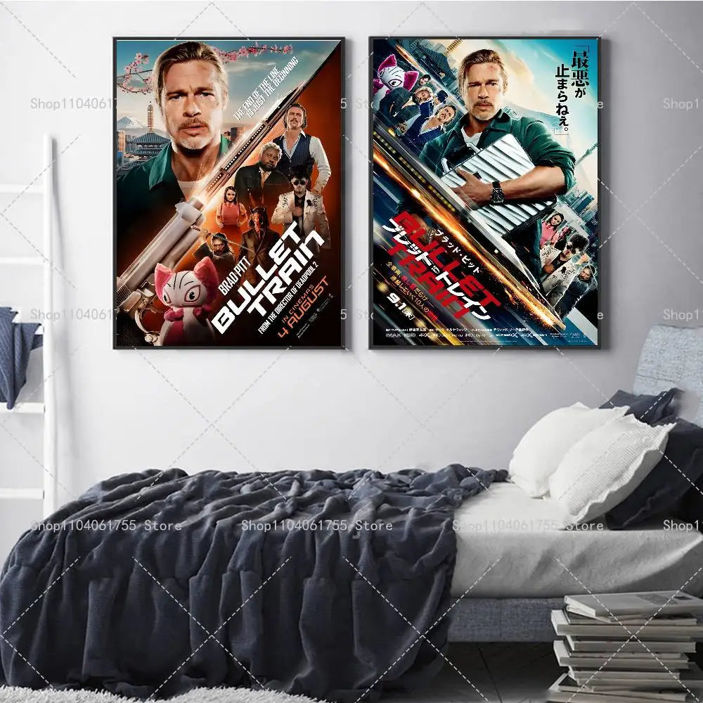 Bullet Train Movie Poster – Self-Adhesive Wall Art Print Movie Wall Poster Axl