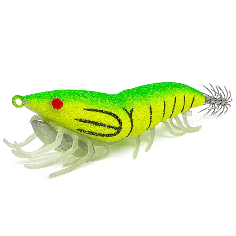 Luminous Wooden Shrimp Squid Lure – Soft Foot Fishing Bait Fishing Lure Axl 3.5 B