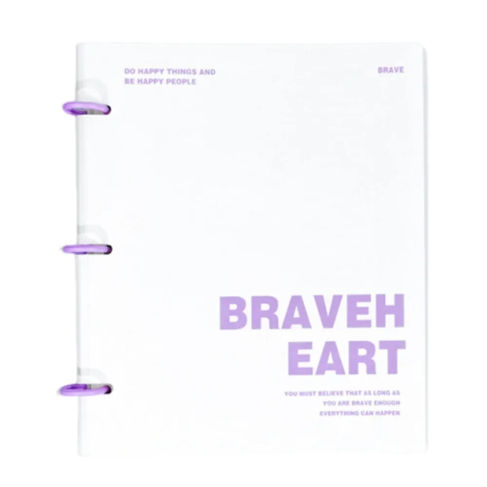 3-Ring Waterproof Loose-Leaf Binder Folder + 200 Lined Sheets Loose-Leaf Binder Axl Only Purple Shell B
