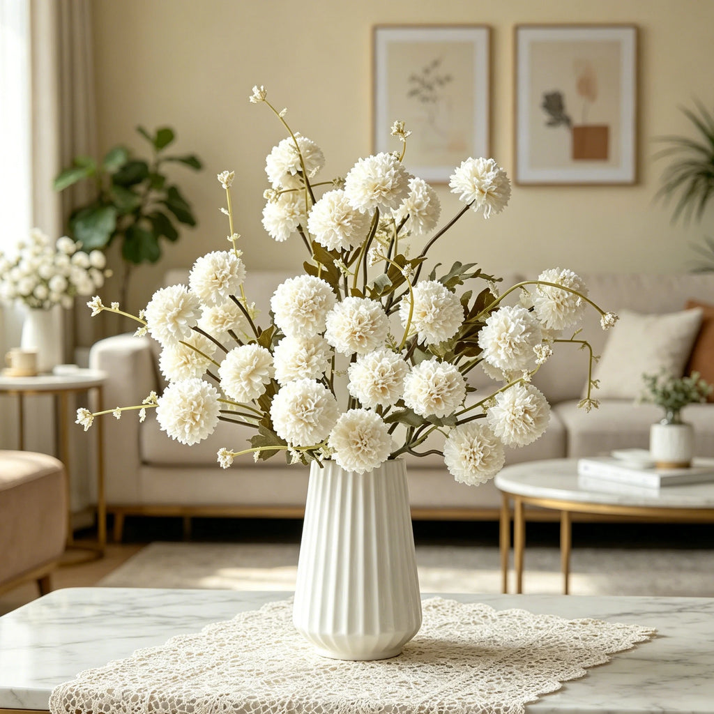 Silk Artificial Chrysanthemum Bouquet – Wedding & Home Decor Artificial Flower Bouquet Axl