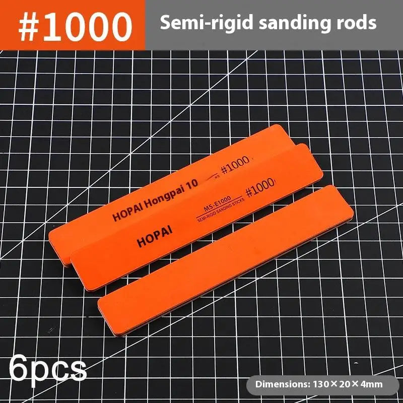 Semi-Rigid Sanding Sticks #400–#1500 | 6-Pack Model Polish Kit Model Sanding Kit Axl P1000