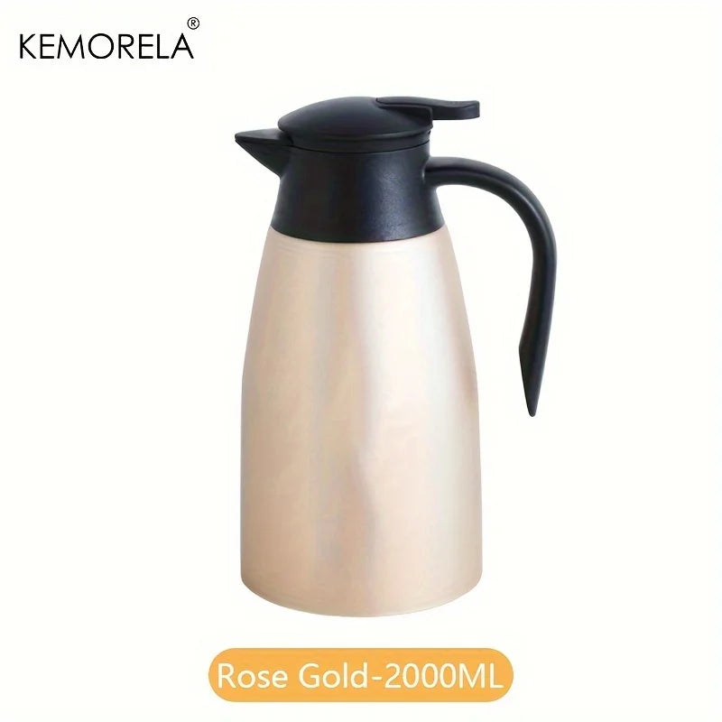 KEMORELA 2L Stainless Steel Vacuum Thermos Kettle | Insulated Pot Vacuum Thermos Kettle Axl Rose Gold 2L 2.0L