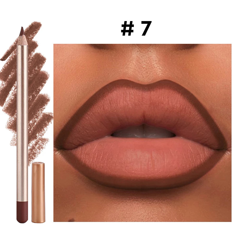 Vegan Waterproof Matte Lip Liner – Long-Lasting Lipliner Matte Lip Liner Axl 07 40pcs with logo