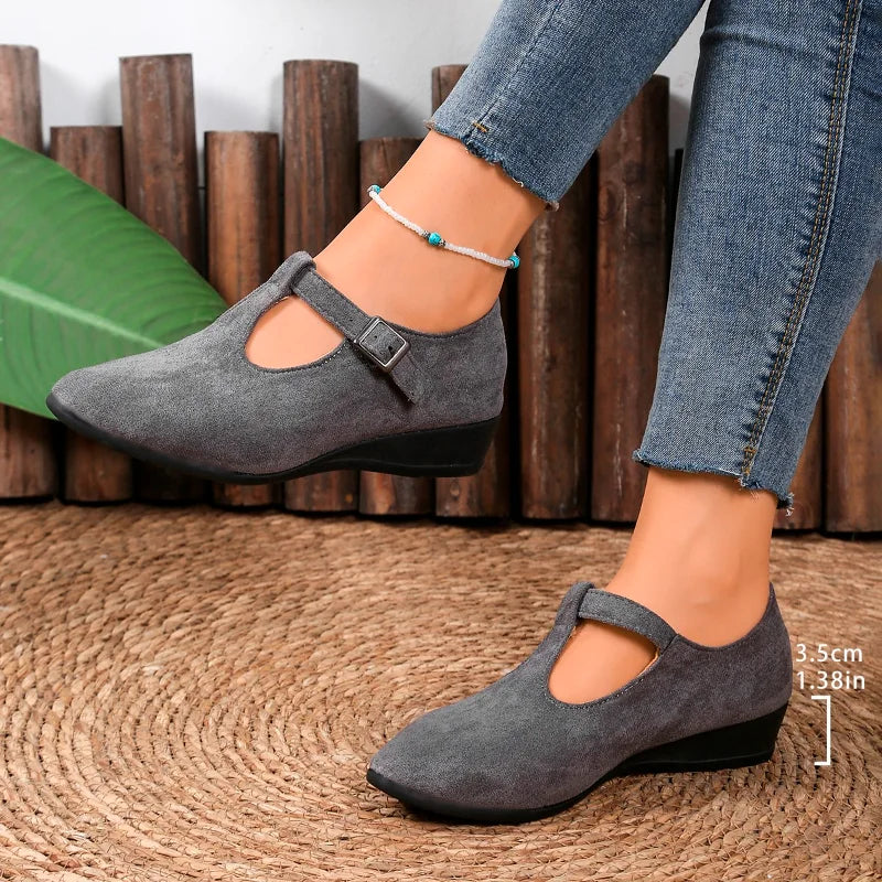 Women's Mary Jane Flats – Retro Buckle Strap Plus Size Shoes Mary Jane Flats Axl