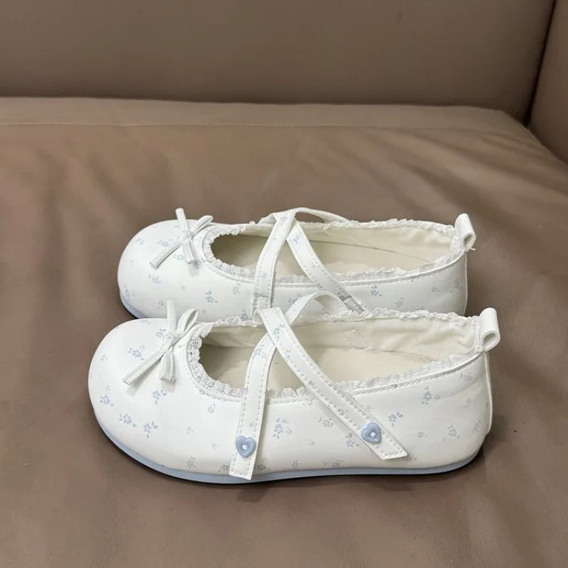 Women's Polka Dot Bow Mary Jane Ballet Flats | Non-Slip Ballet Flat Shoes Axl