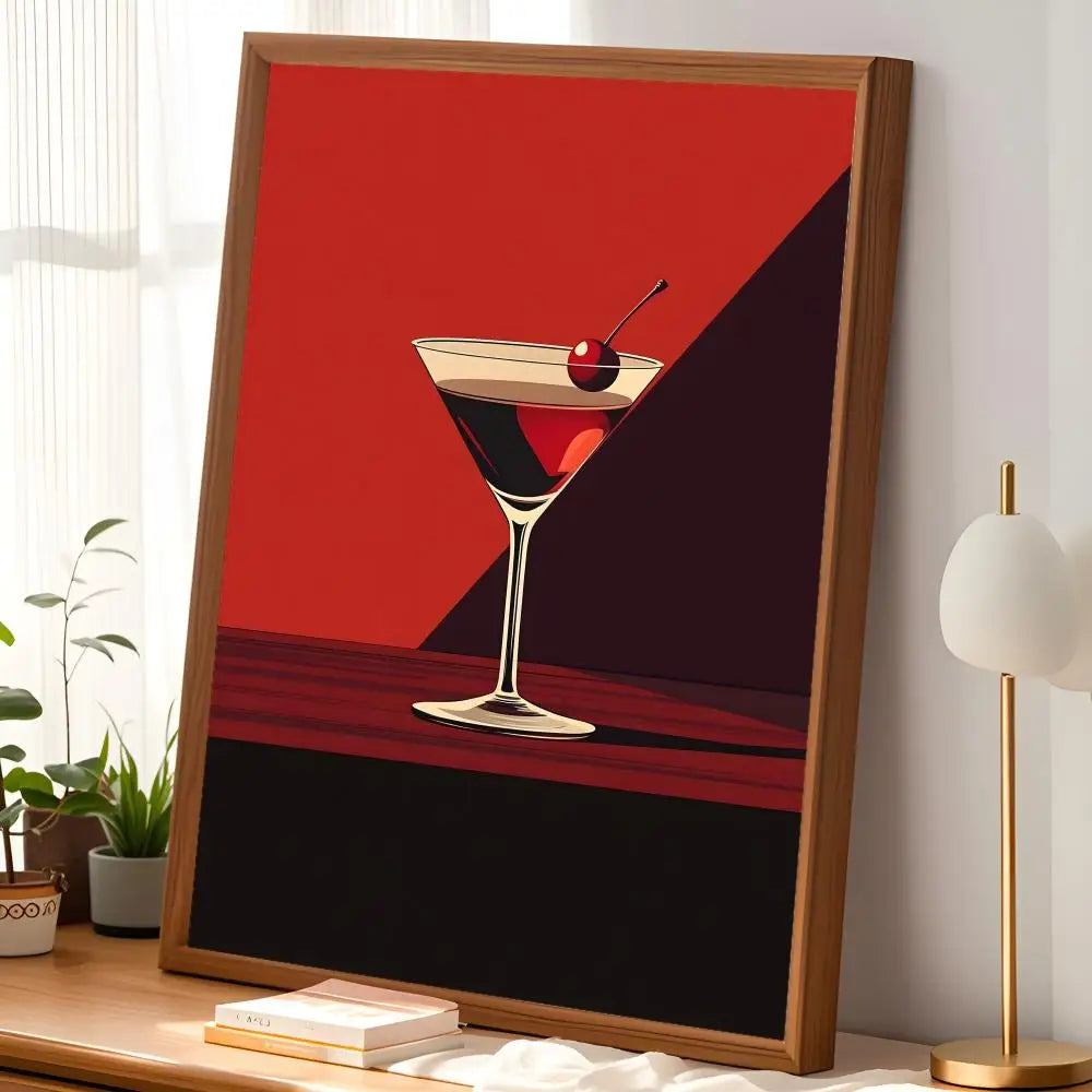 Manhattan Cocktail Wall Art Poster – Self-Stick Waterproof Wall Art Poster Axl